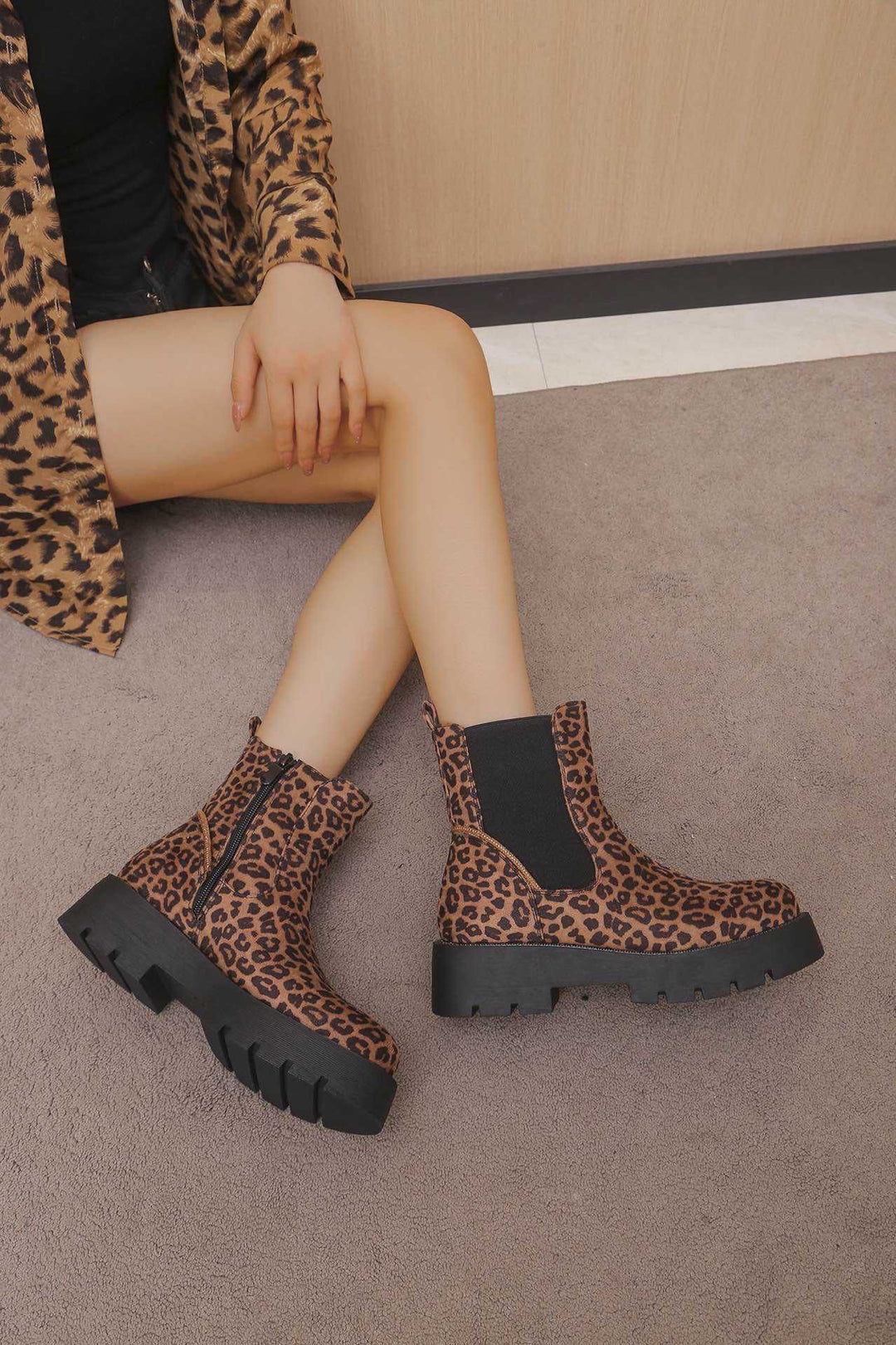 Leopard Chelsea Boots